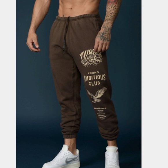 cheap price outlet clearance YOUNGLA 233 THE IMMORTAL JOGGERS, COLOR: BROWN  WASHED